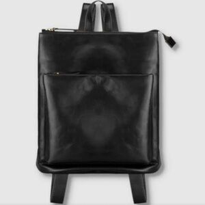 Elegant Black Leather Backpack